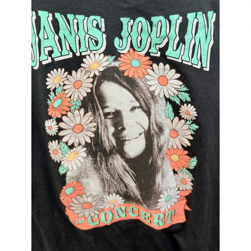 Abercrombie Kids Janis Joplin In Concert Graphic Tee Black Size 13/14  Music